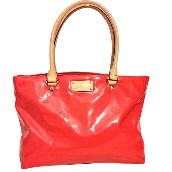 kate spade Handbags - Kate Spade red vinyl newspaper tote